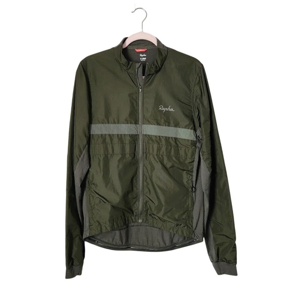 RAPHA Brevet Windblock Cycling Jersey Olive Green Wool Blend XL‎